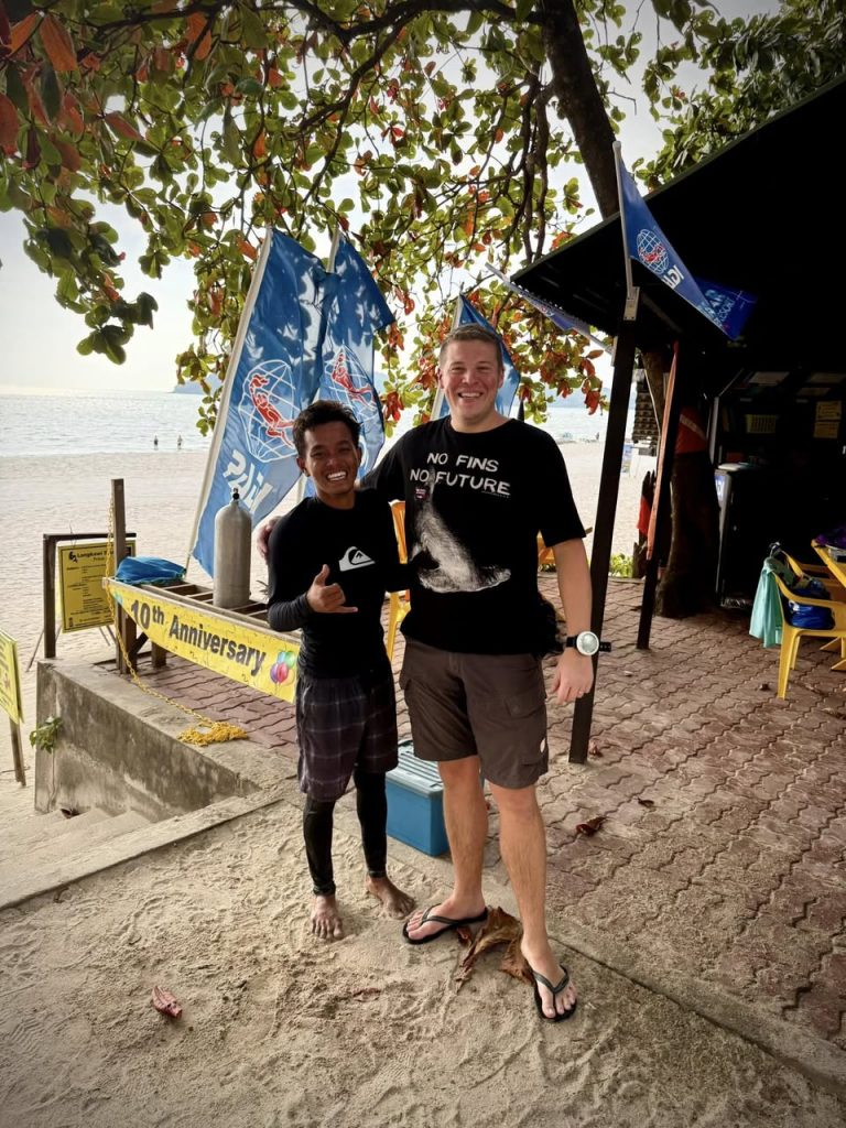 Rick (Underwater Parker) with Dive Master at Langkawi Scuba